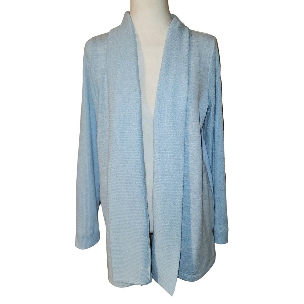 Haven Well Within Womens  Light Blue Open Front Shawl Cardigan Sweater Size M